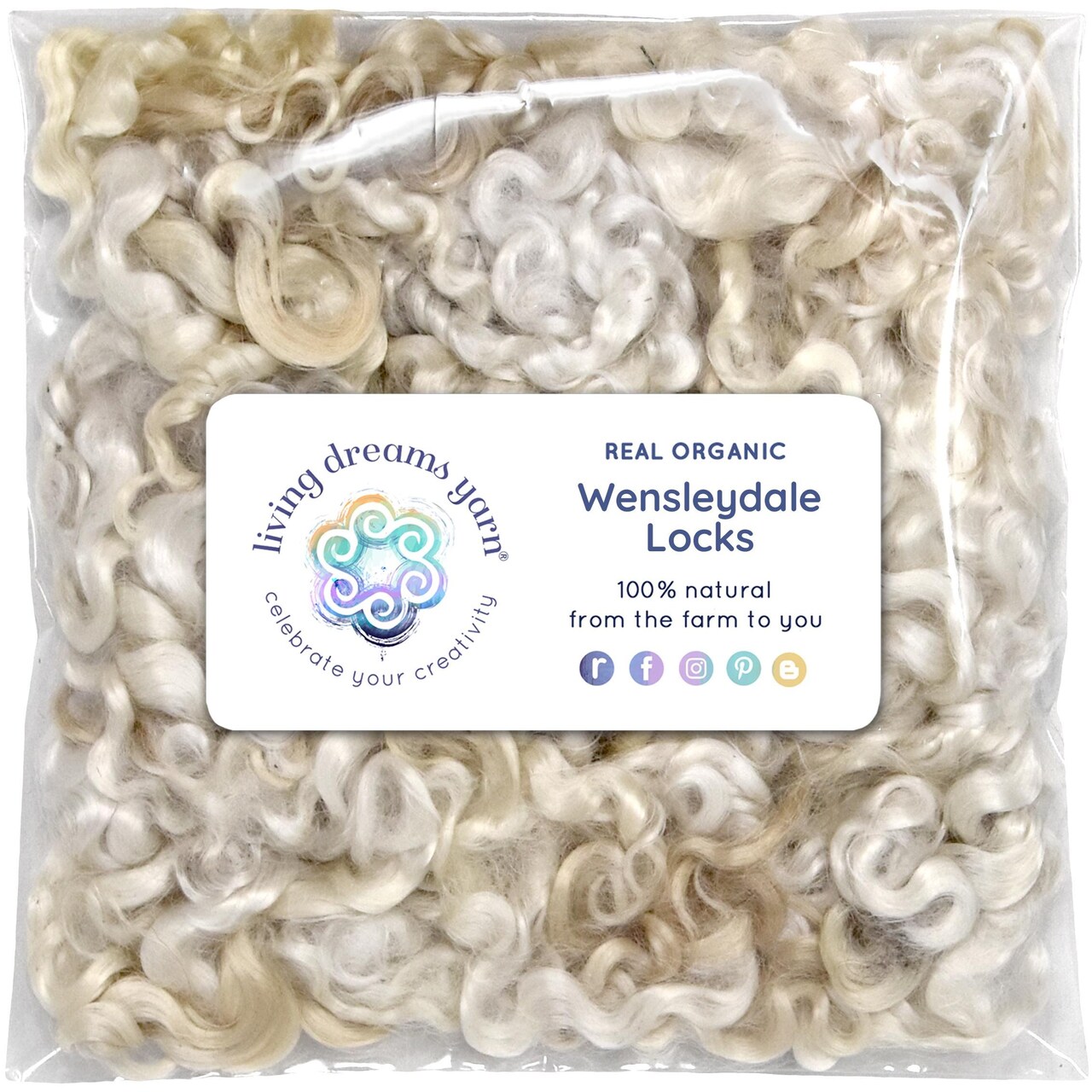 WENSLEYDALE LOCKS. Organic Extra Long Curly Wool for Rooting Doll Hair, Felting, Blending, Spinning. Natural, 1oz